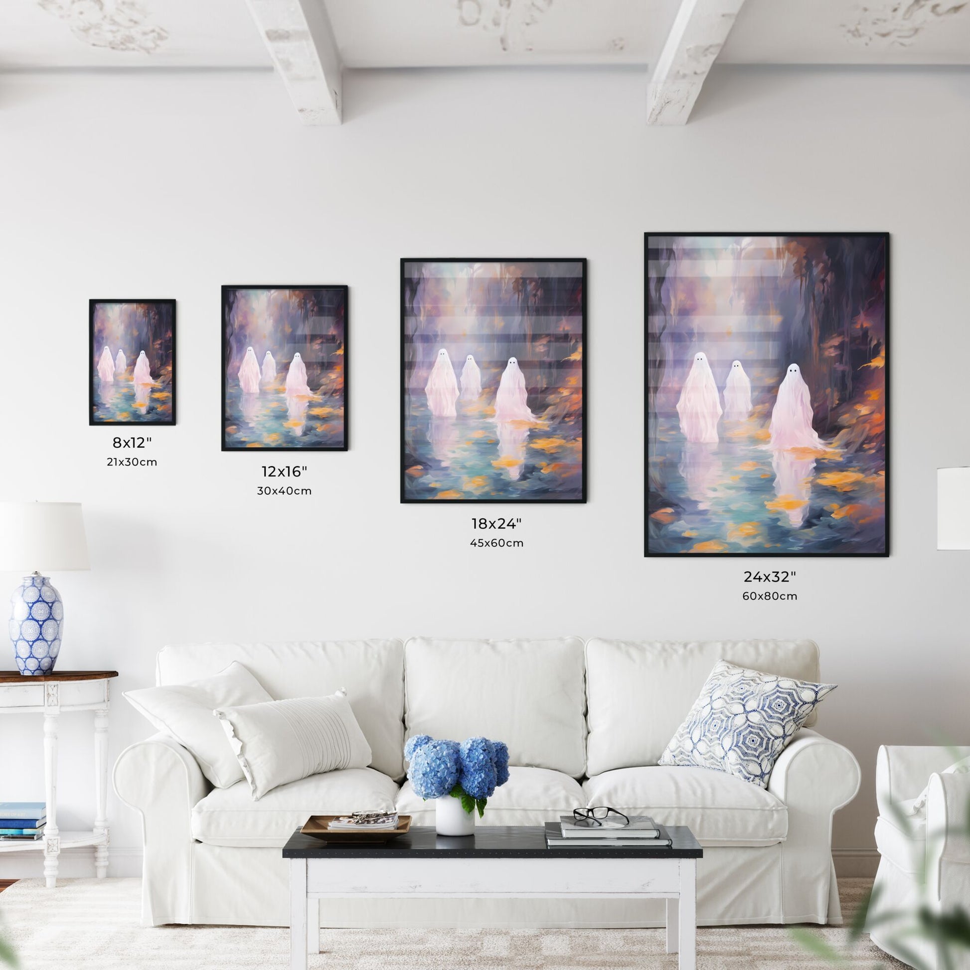 Group Of Ghosts In A Stream Art Print Default Title