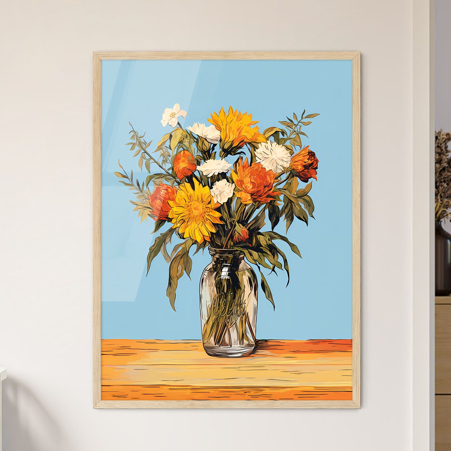 Vase Of Flowers On A Table Art Print Default Title