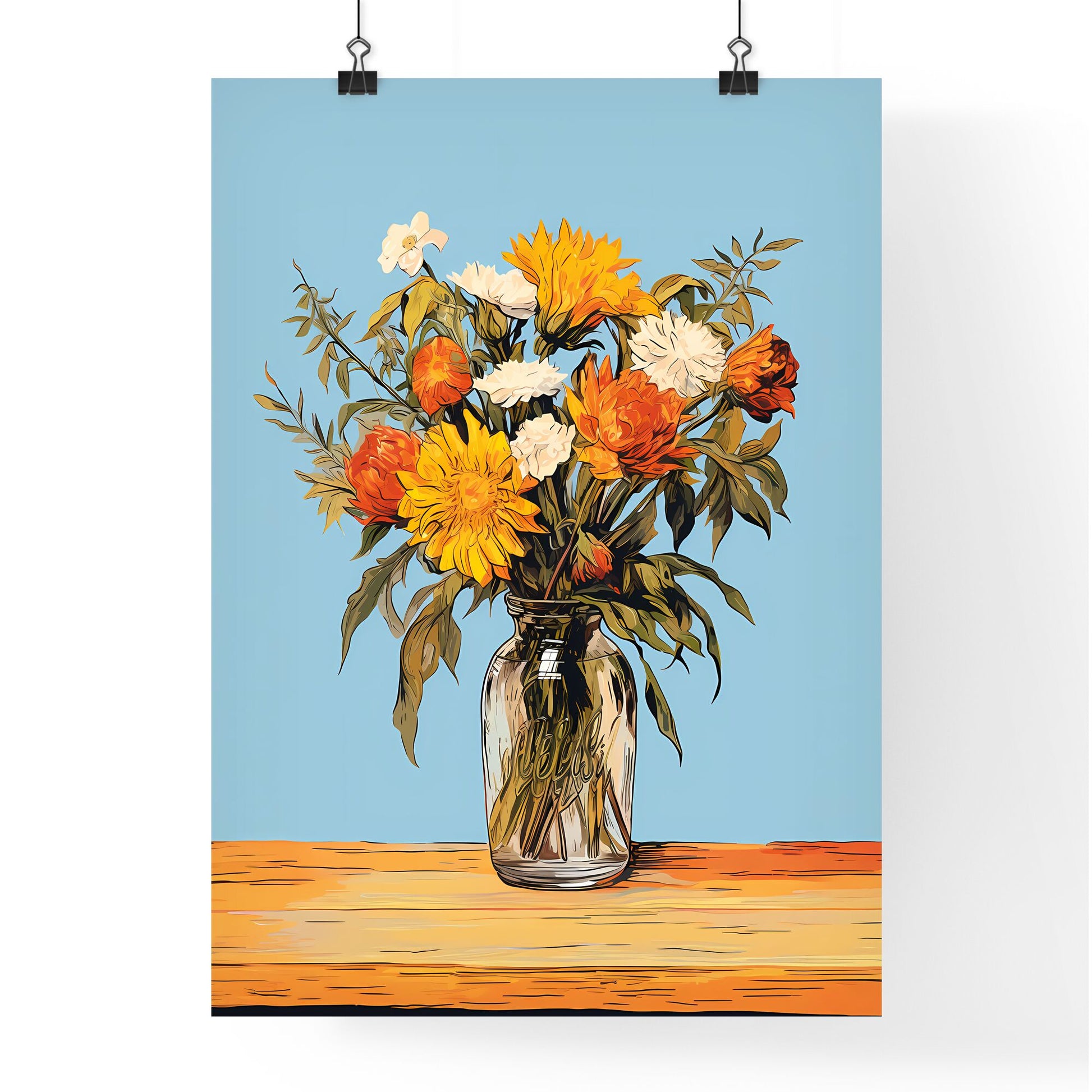 Vase Of Flowers On A Table Art Print Default Title