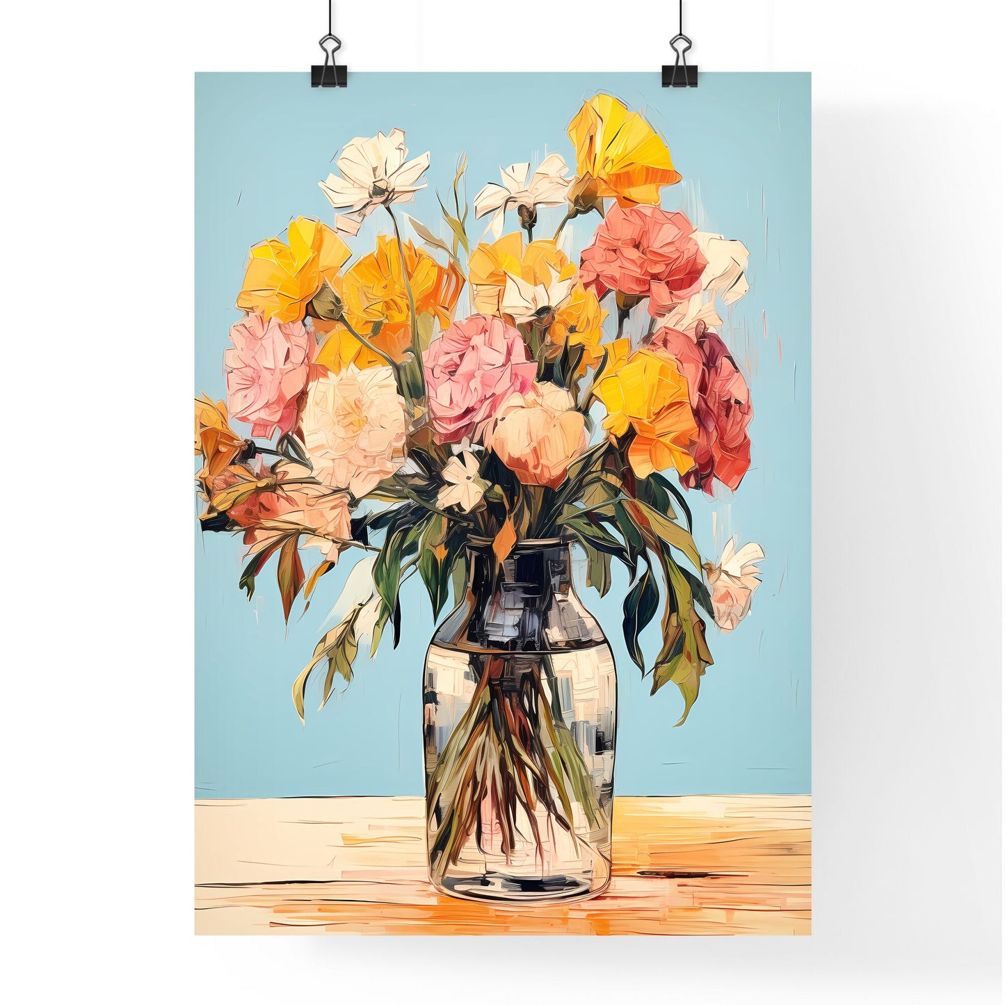 Painting Of Flowers In A Vase Art Print Default Title