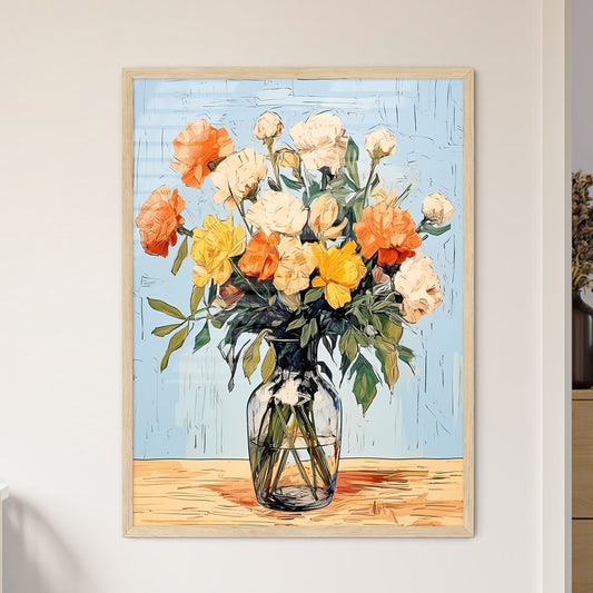 Painting Of Flowers In A Glass Vase Art Print Default Title