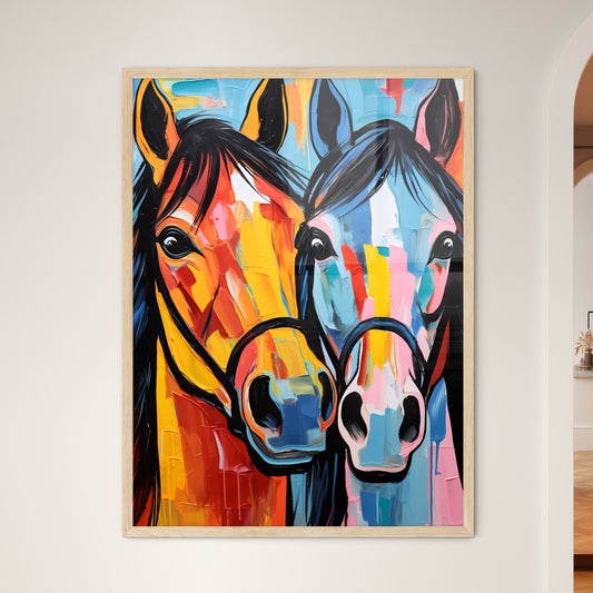 Painting Of Horses With Colorful Paint Art Print Default Title
