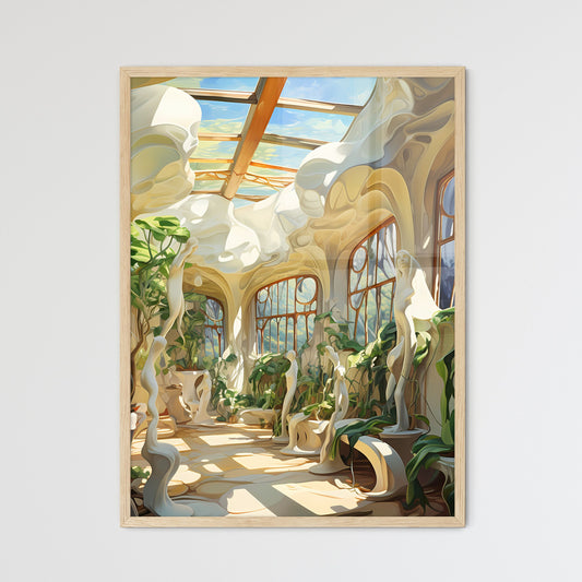 Room With Plants And Statues Art Print Default Title