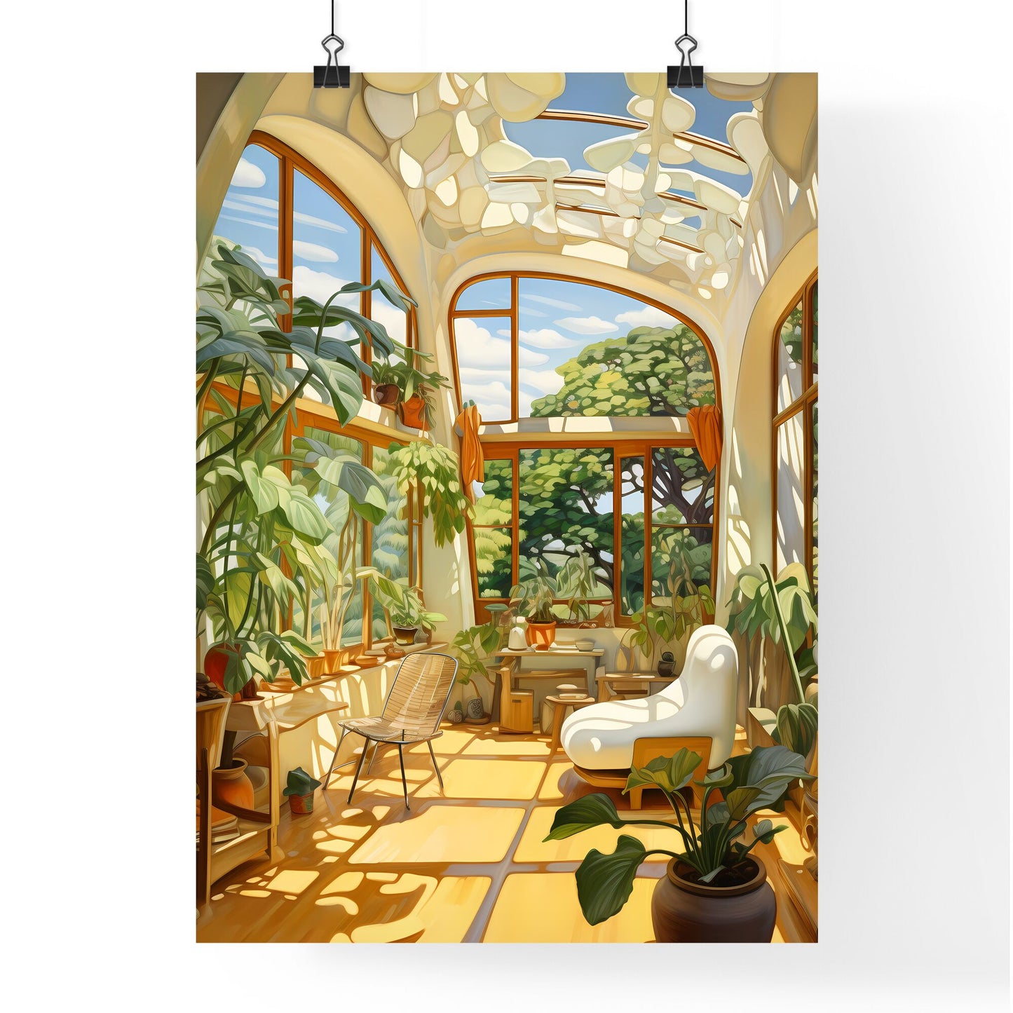 Room With Plants And A Chair Art Print Default Title