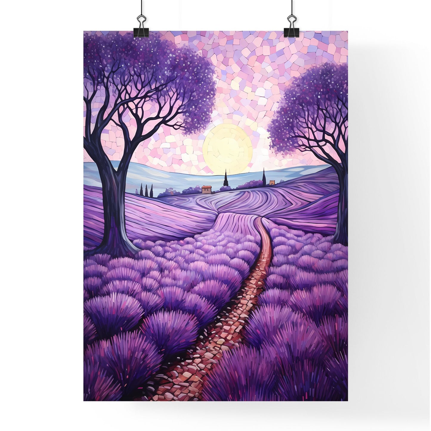 Painting Of A Lavender Field Art Print Default Title