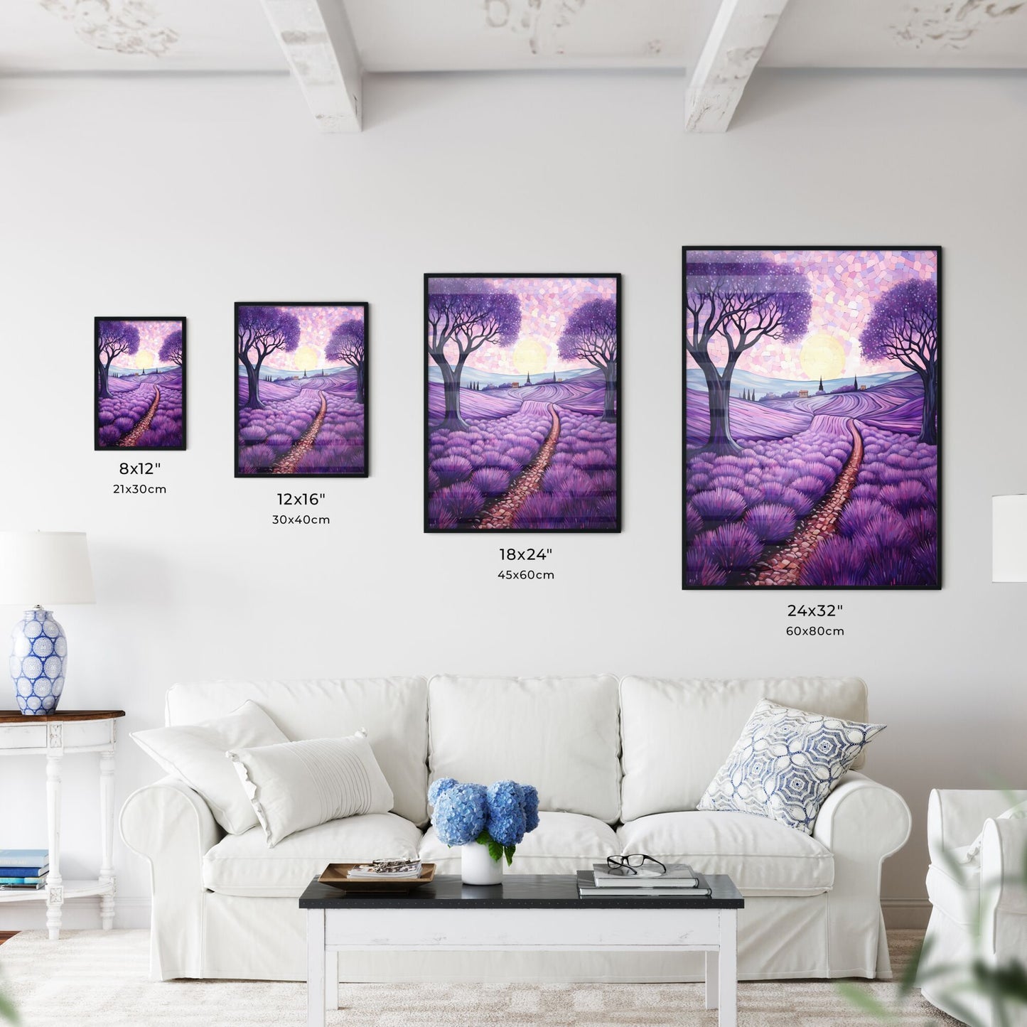 Painting Of A Lavender Field Art Print Default Title