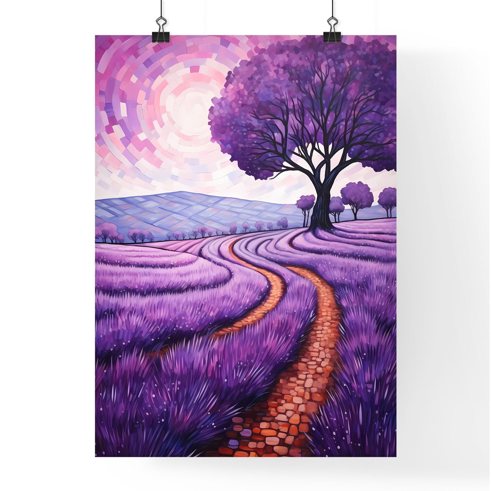 Painting Of A Field Of Lavender Art Print Default Title