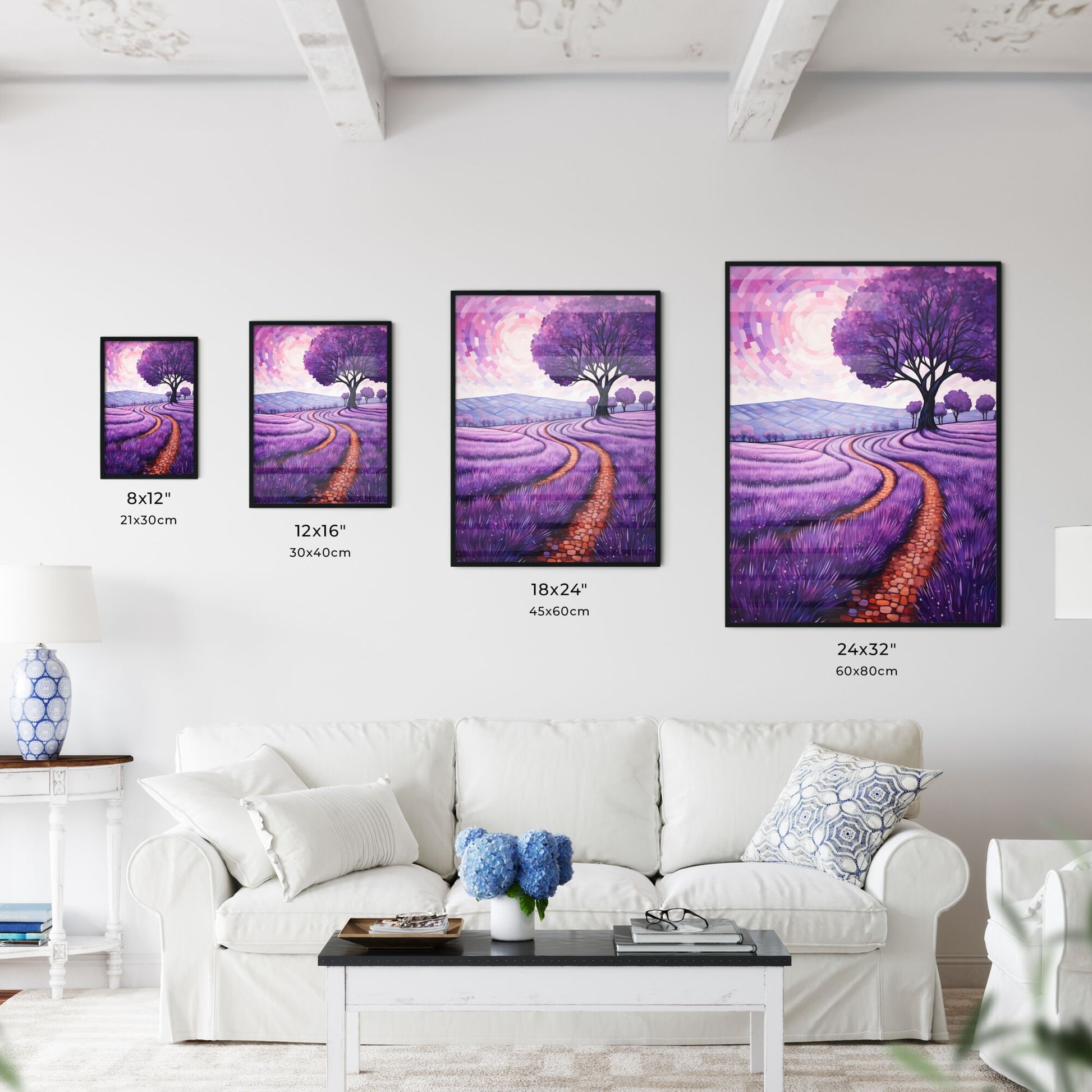 Painting Of A Field Of Lavender Art Print Default Title