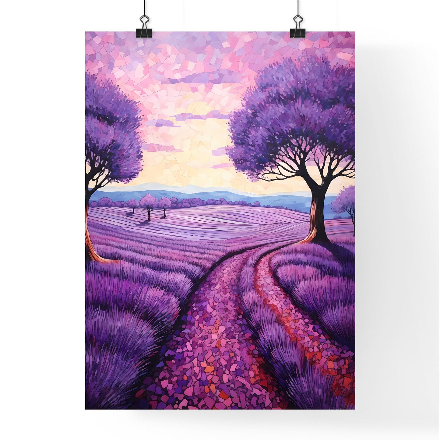 Painting Of A Field Of Lavender Art Print Default Title