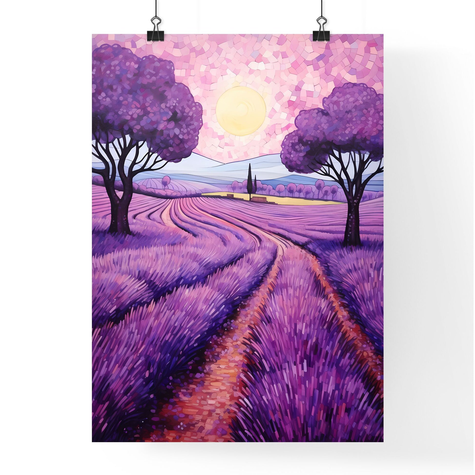 Painting Of A Lavender Field Art Print Default Title