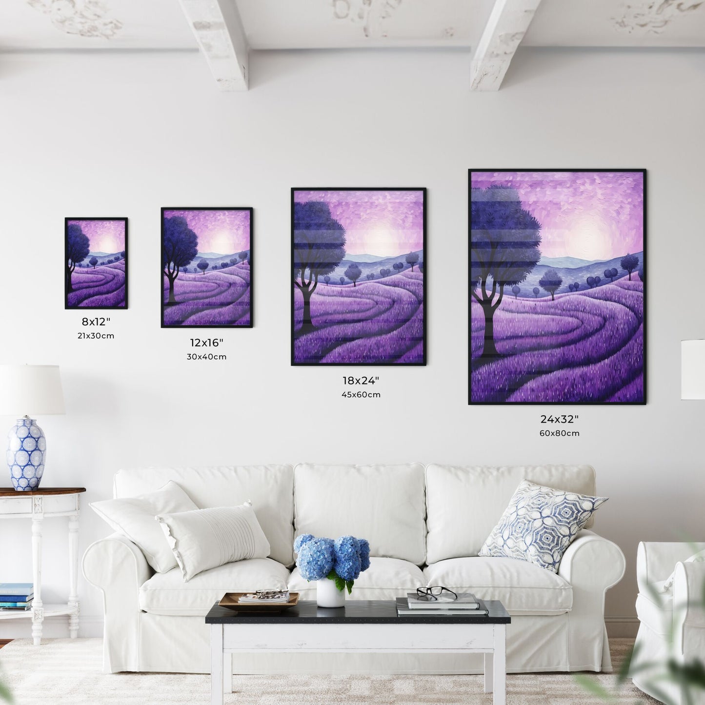 Painting Of A Lavender Field Art Print Default Title