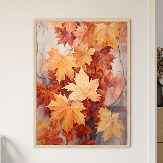 Painting Of Orange And Yellow Leaves Art Print Default Title