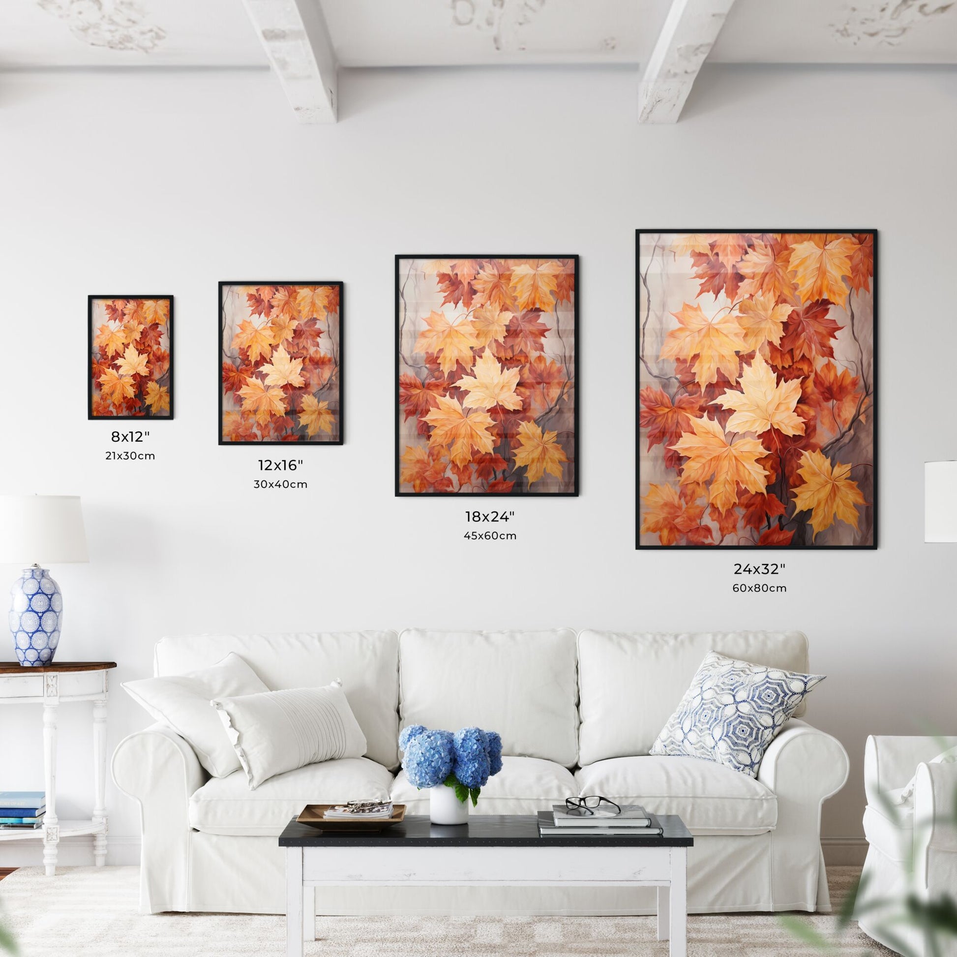 Painting Of Orange And Yellow Leaves Art Print Default Title