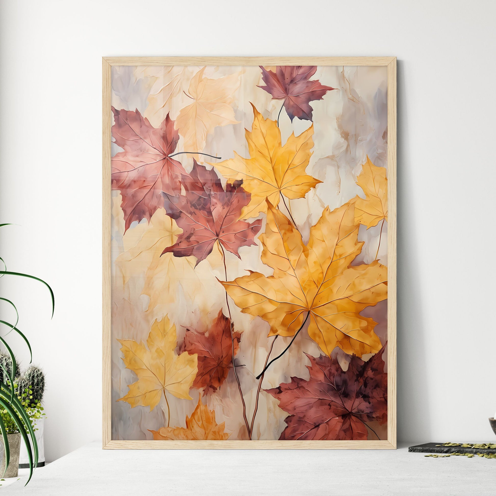 Painting Of Leaves On A Surface Art Print Default Title