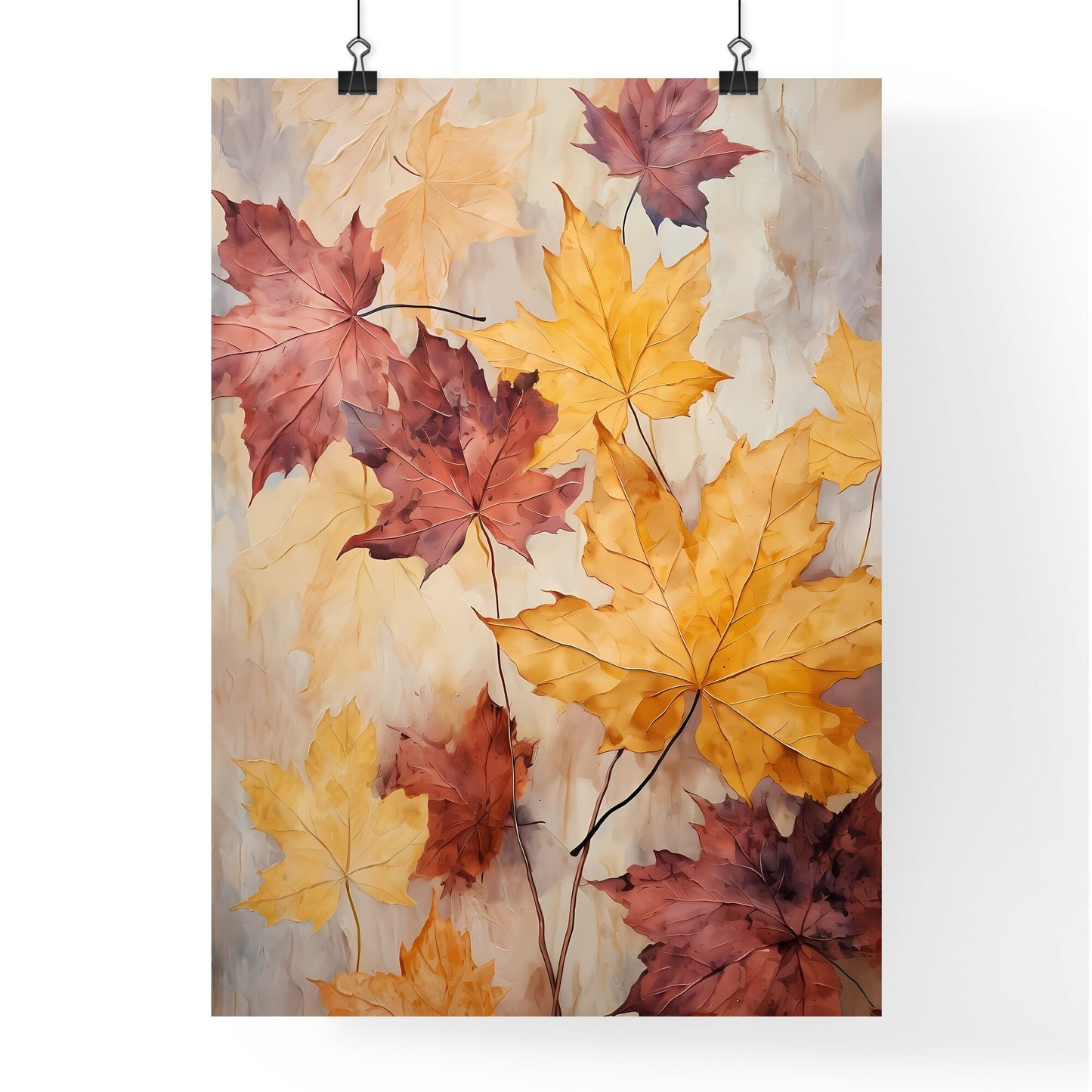 Painting Of Leaves On A Surface Art Print Default Title