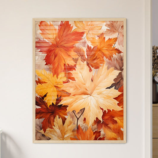 Painting Of Orange And Brown Leaves Art Print Default Title