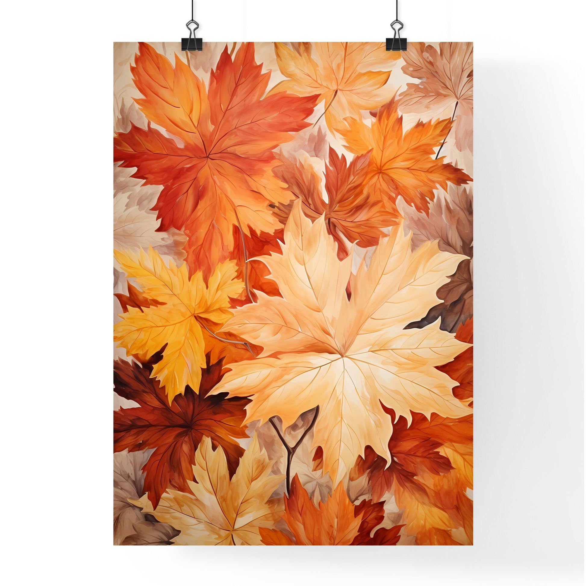 Painting Of Orange And Brown Leaves Art Print Default Title