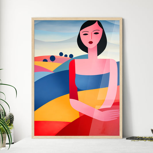 Painting Of A Woman In A Colorful Dress Art Print Default Title