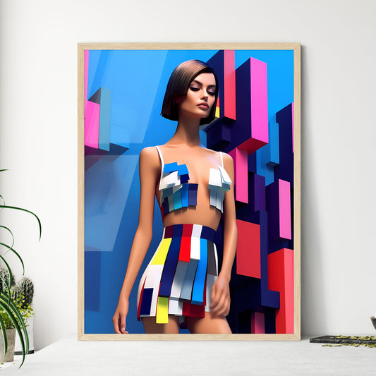 Woman In A Colorful Outfit Art Print Default Title