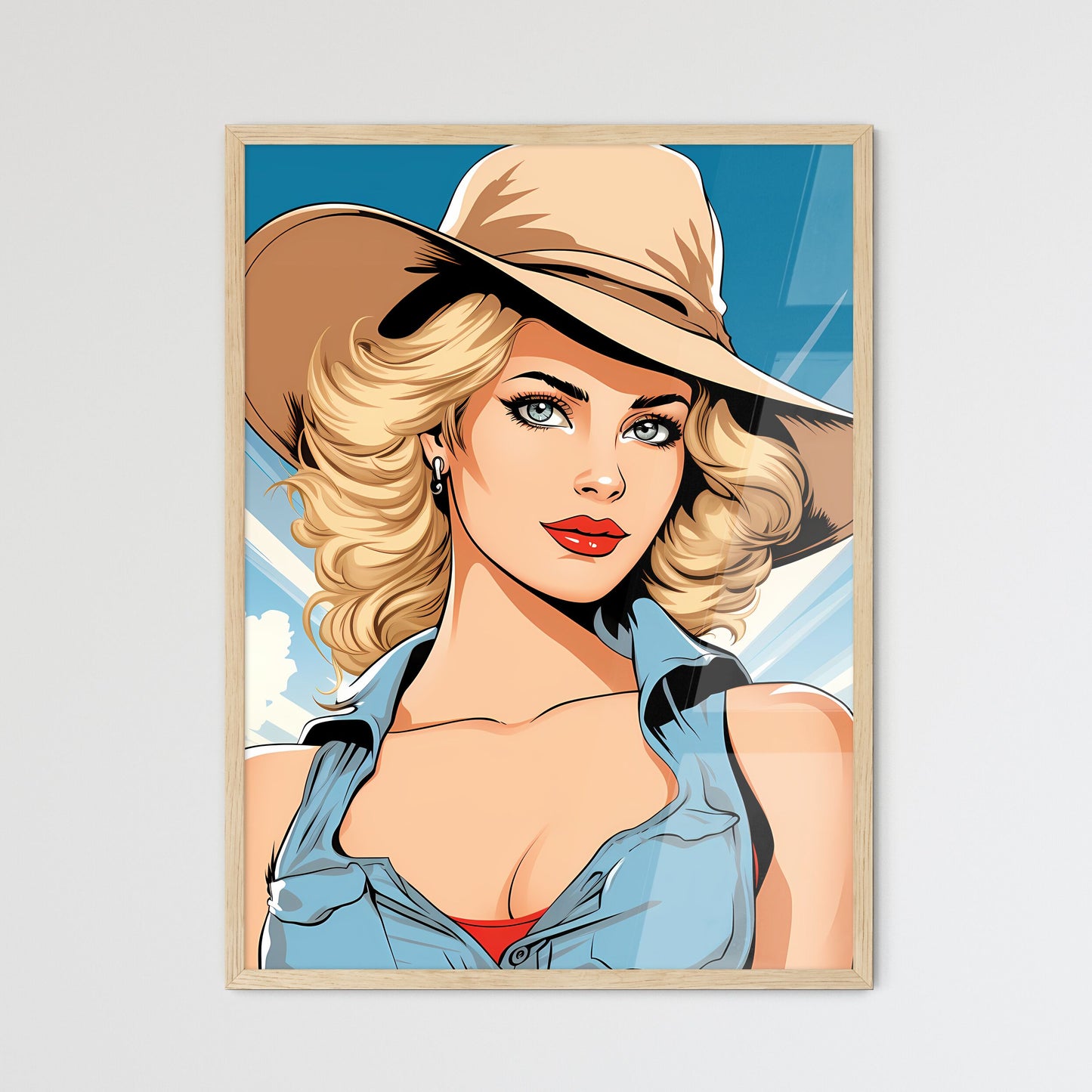 Woman Wearing A Hat Art Print Default Title