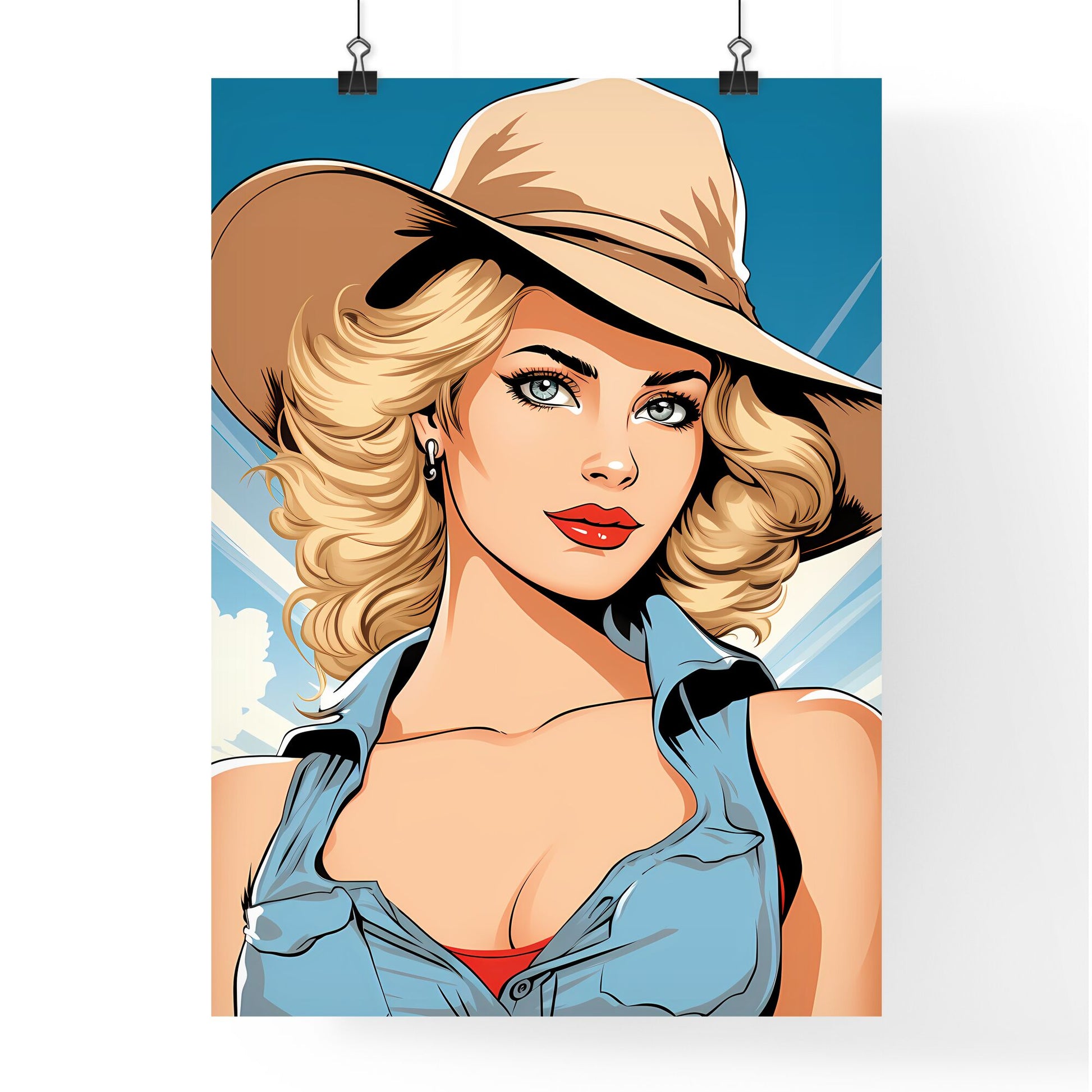 Woman Wearing A Hat Art Print Default Title