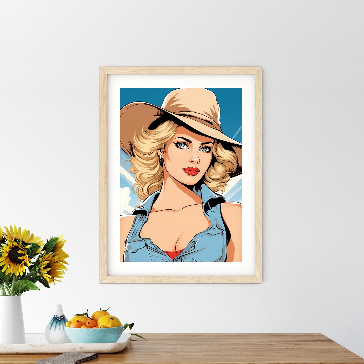 Woman Wearing A Hat Art Print Default Title