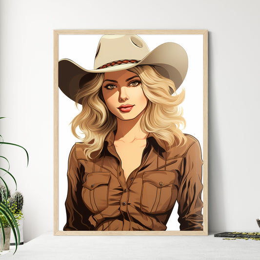 Woman Wearing A Cowboy Hat Art Print Default Title