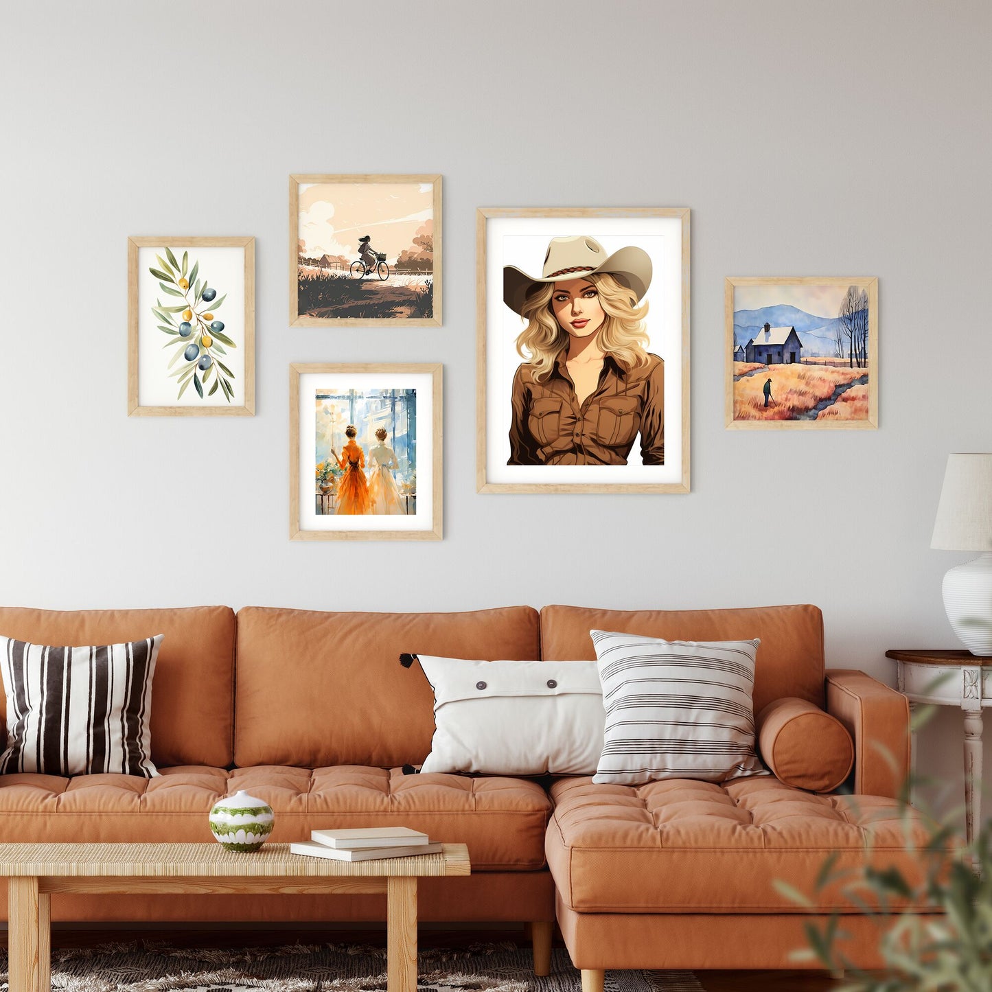 Woman Wearing A Cowboy Hat Art Print Default Title