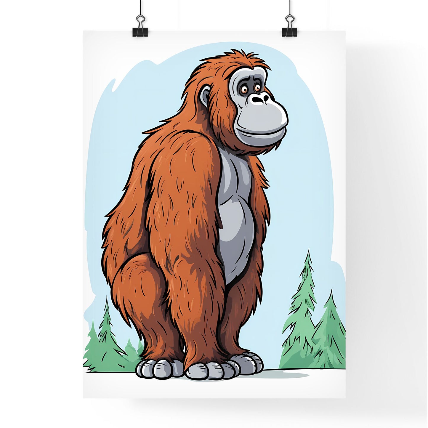 Cartoon Of A Gorilla Art Print Default Title