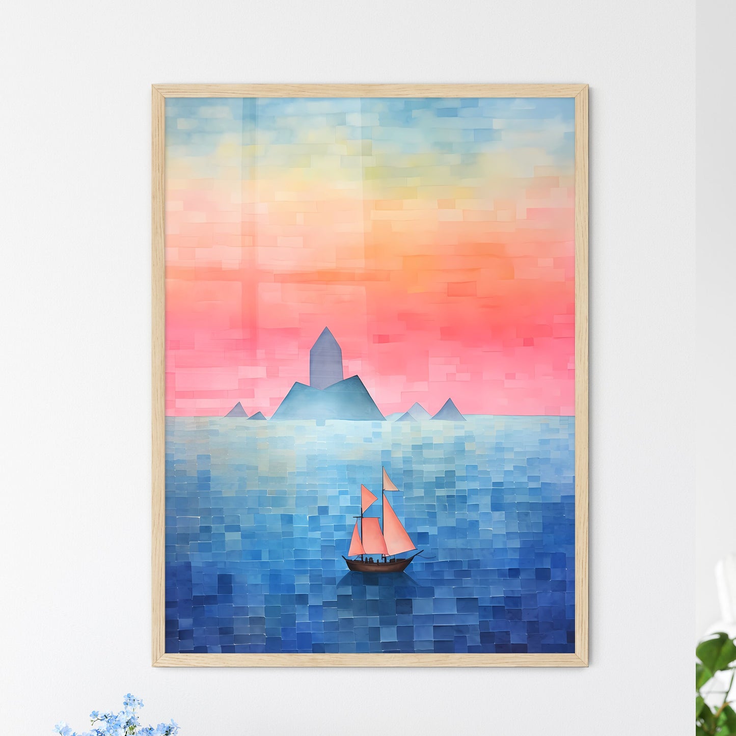 Painting Of A Sailboat In The Water Art Print Default Title