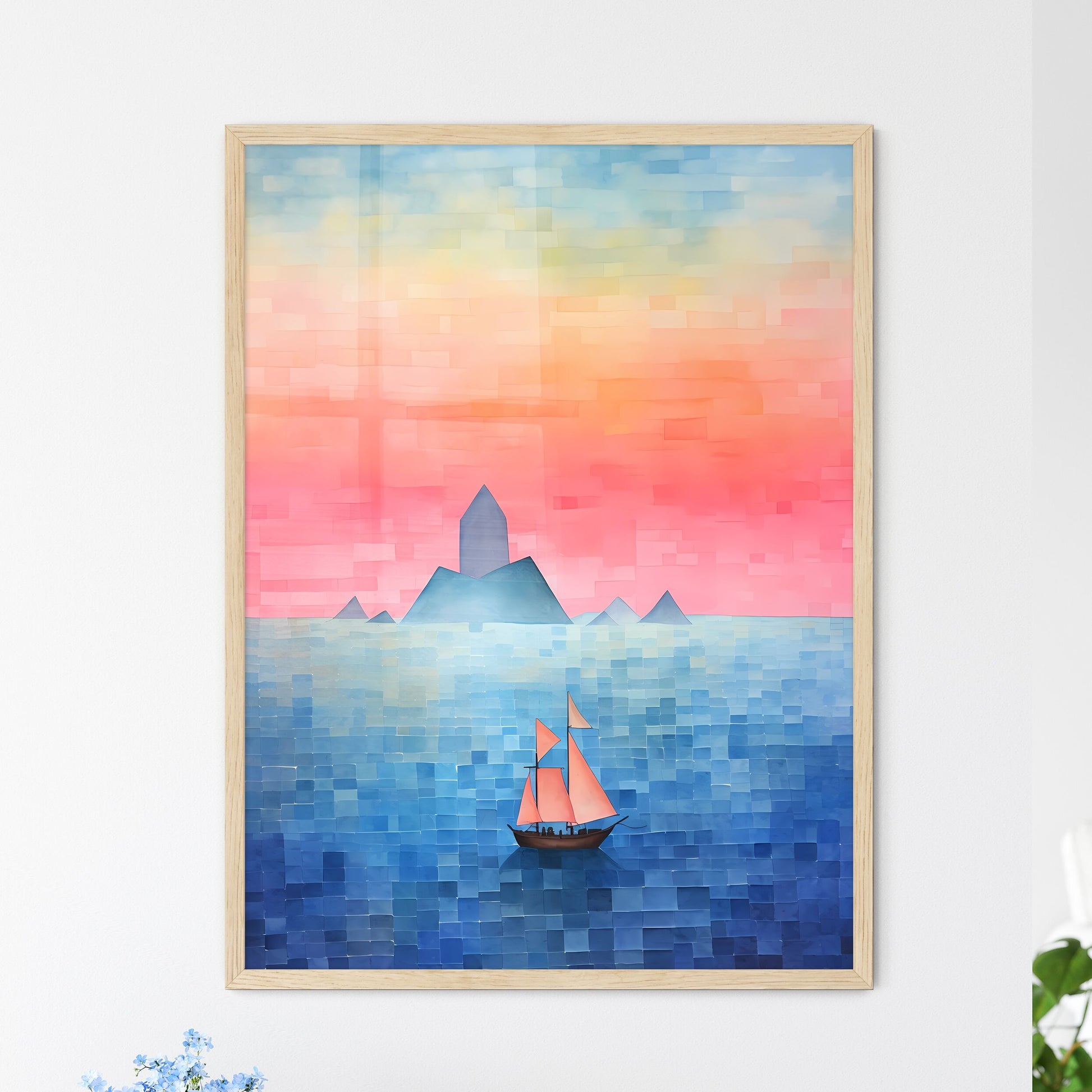 Painting Of A Sailboat In The Water Art Print Default Title