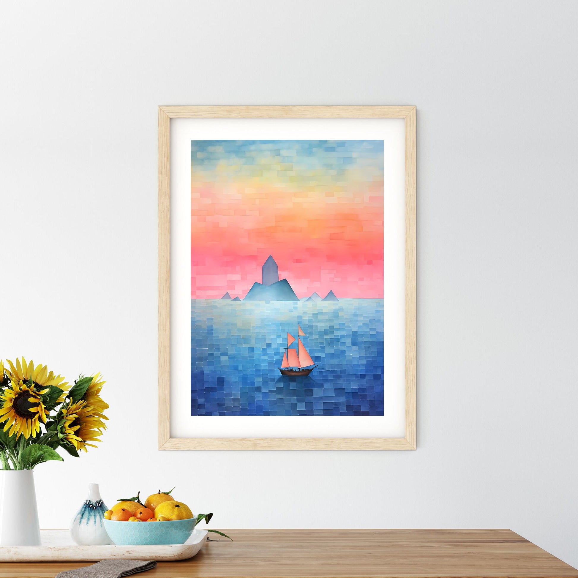 Painting Of A Sailboat In The Water Art Print Default Title