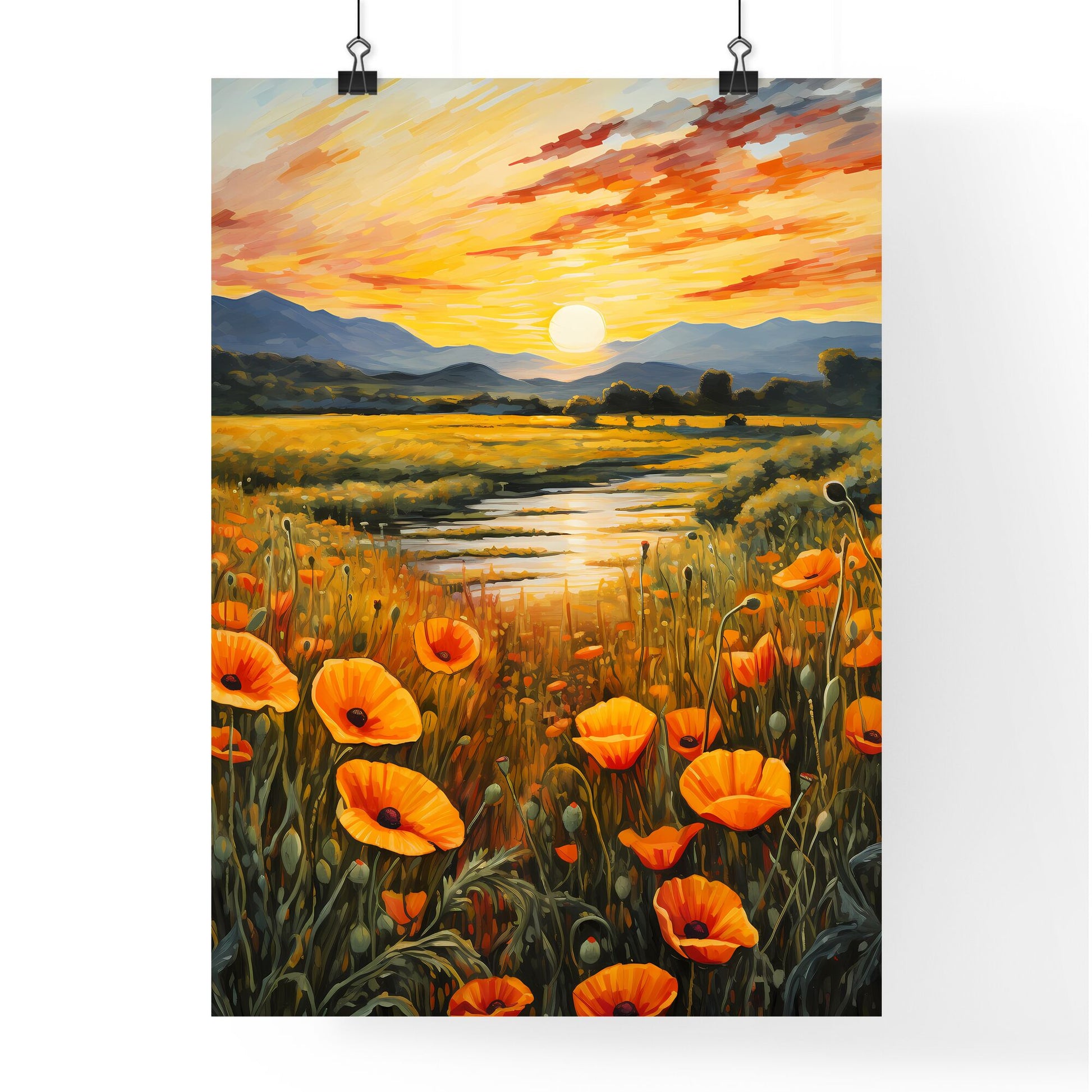 Painting Of A Field Of Flowers Art Print Default Title