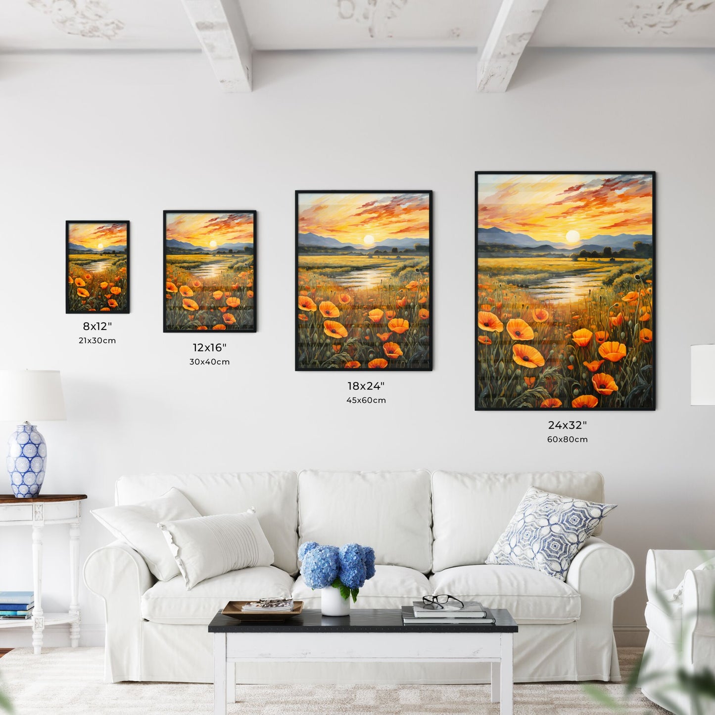 Painting Of A Field Of Flowers Art Print Default Title