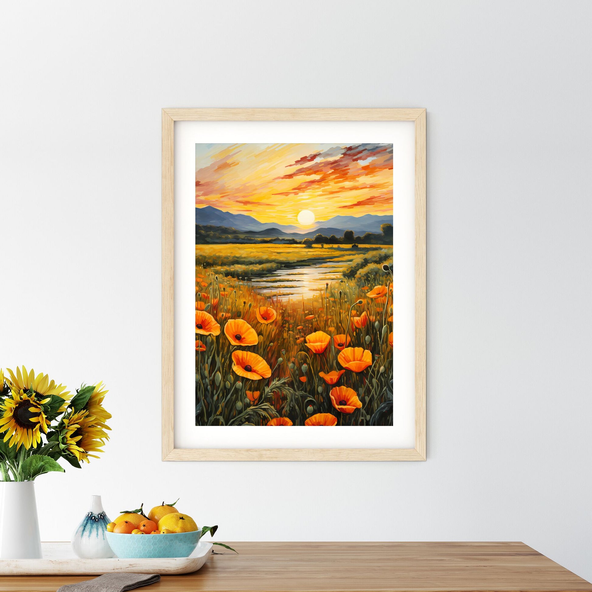 Painting Of A Field Of Flowers Art Print Default Title