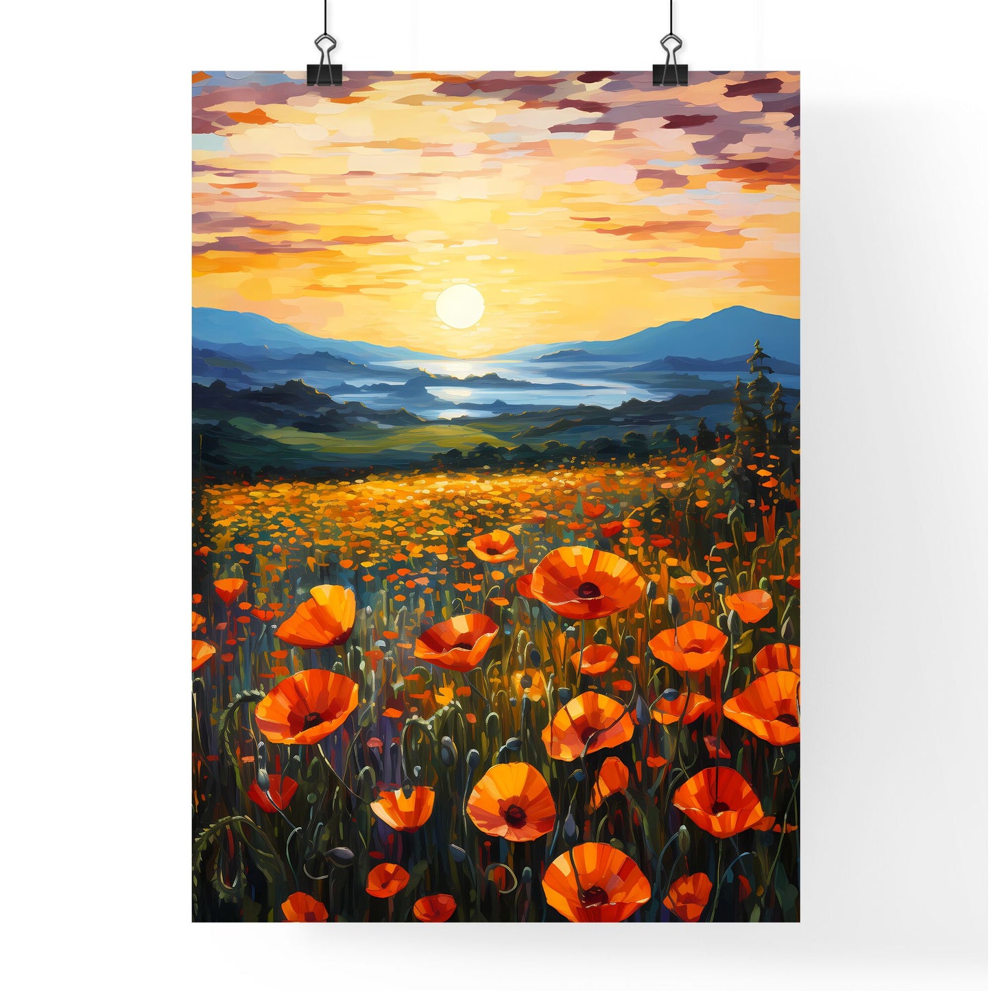 Painting Of A Field Of Flowers Art Print Default Title