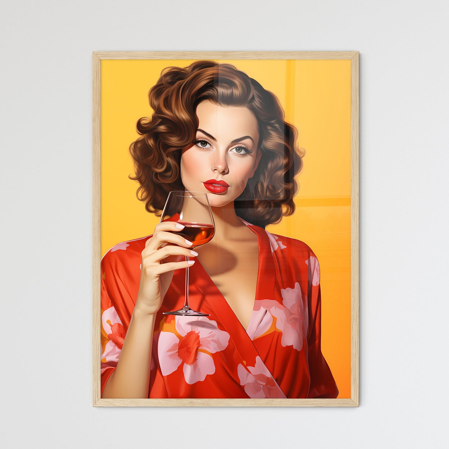 Woman Holding A Glass Of Wine Art Print Default Title