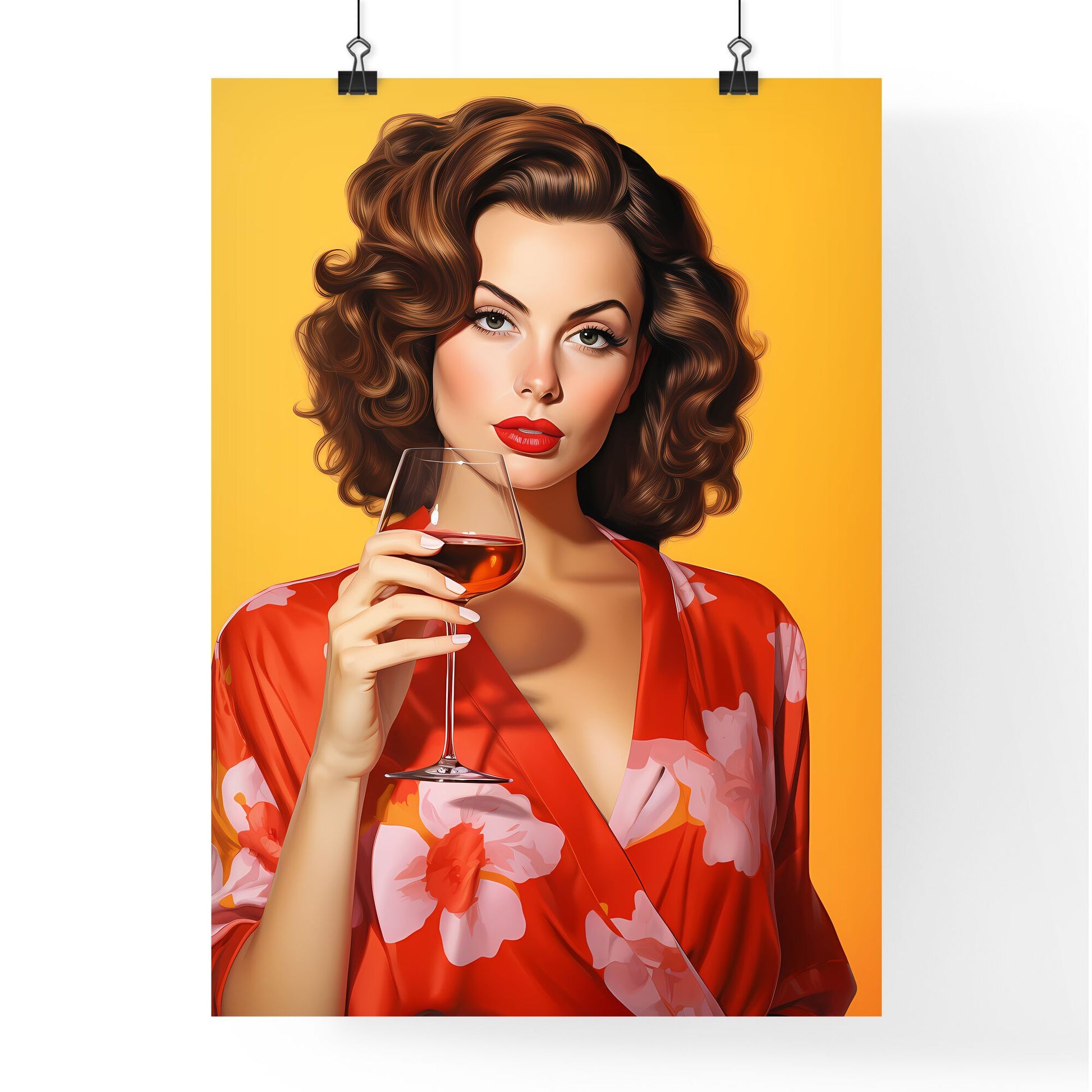 Woman Holding A Glass Of Wine Art Print Default Title