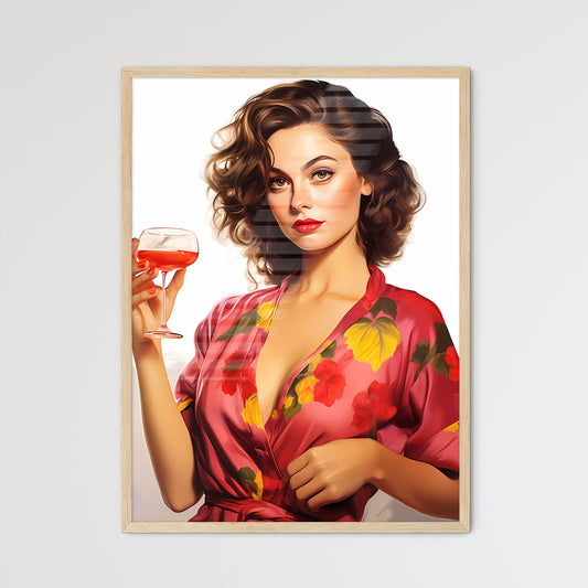 Woman Holding A Glass Of Wine Art Print Default Title