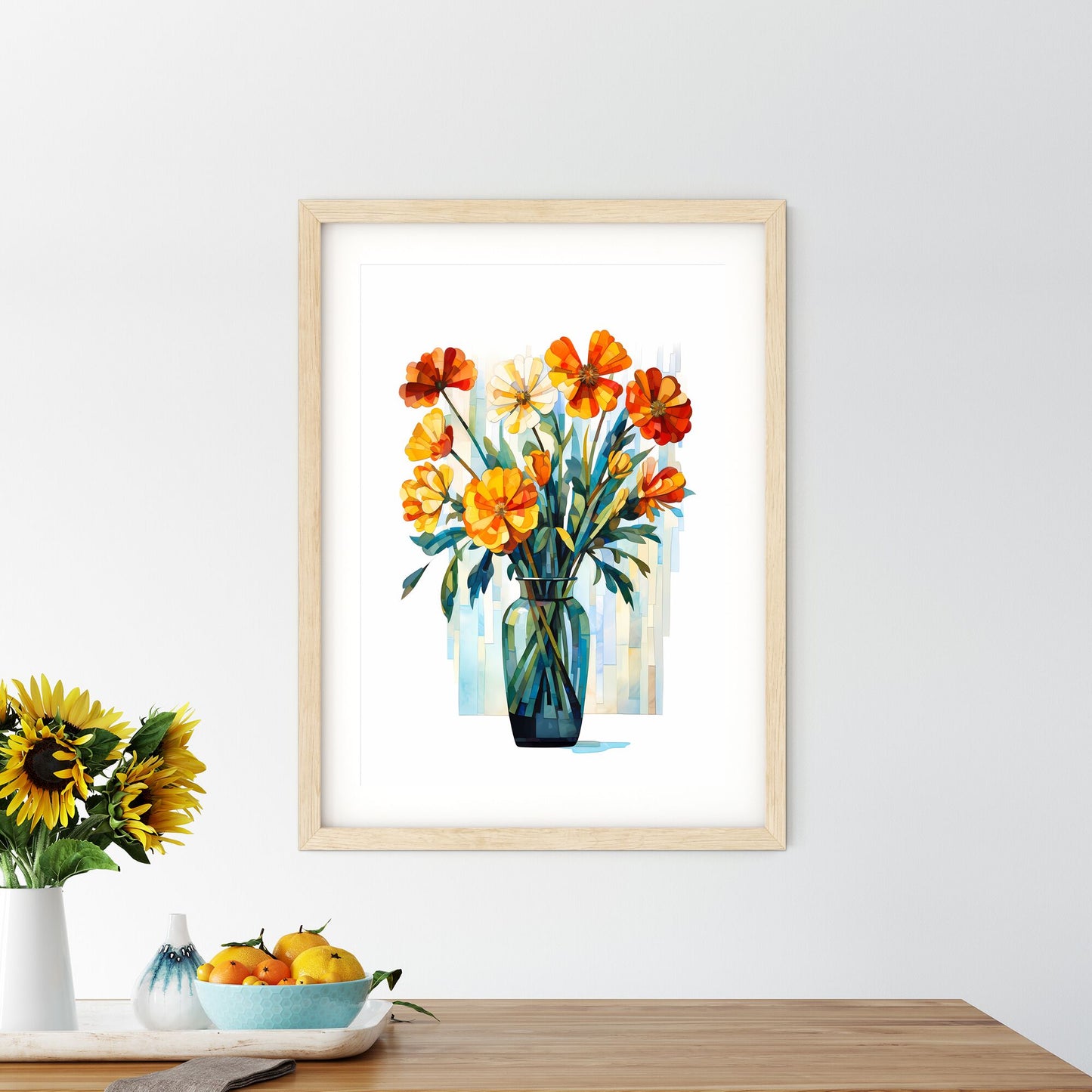 Glass Vase With Flowers Art Print Default Title