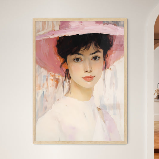 Painting Of A Woman Wearing A Pink Hat Art Print Default Title