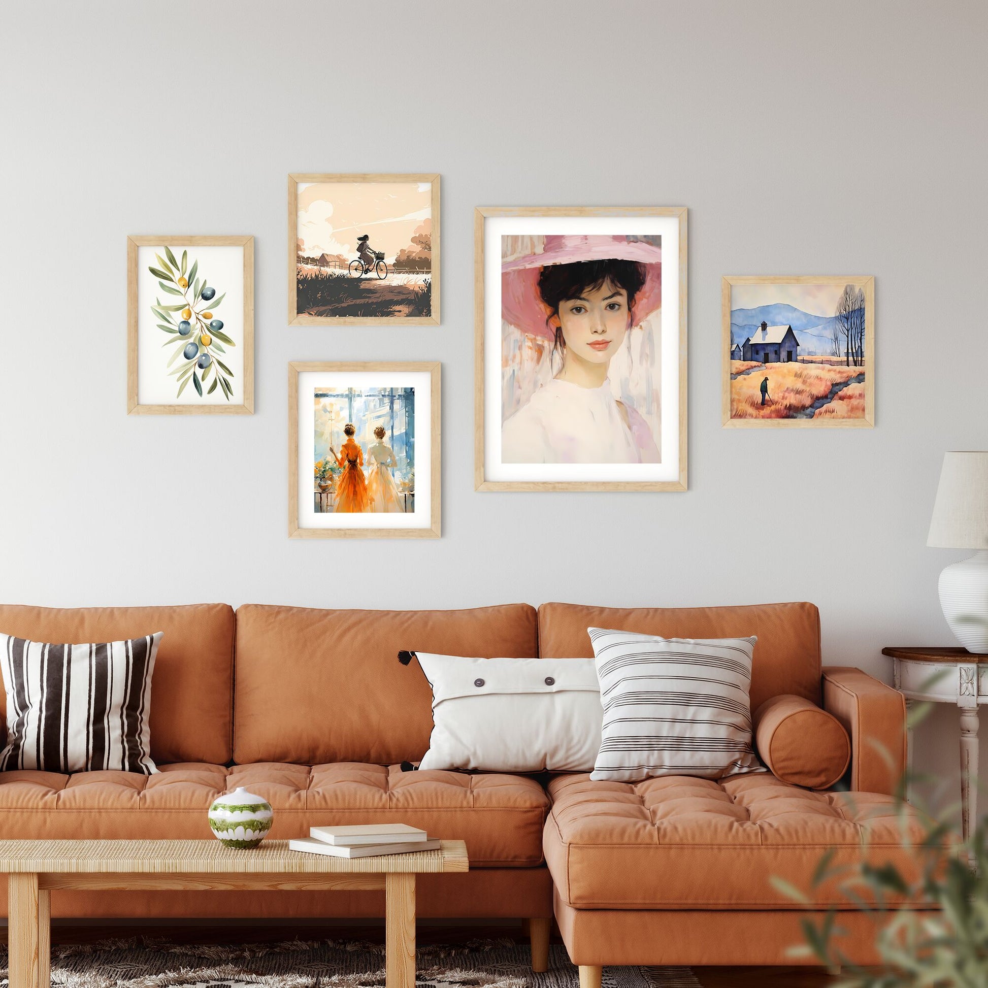 Painting Of A Woman Wearing A Pink Hat Art Print Default Title