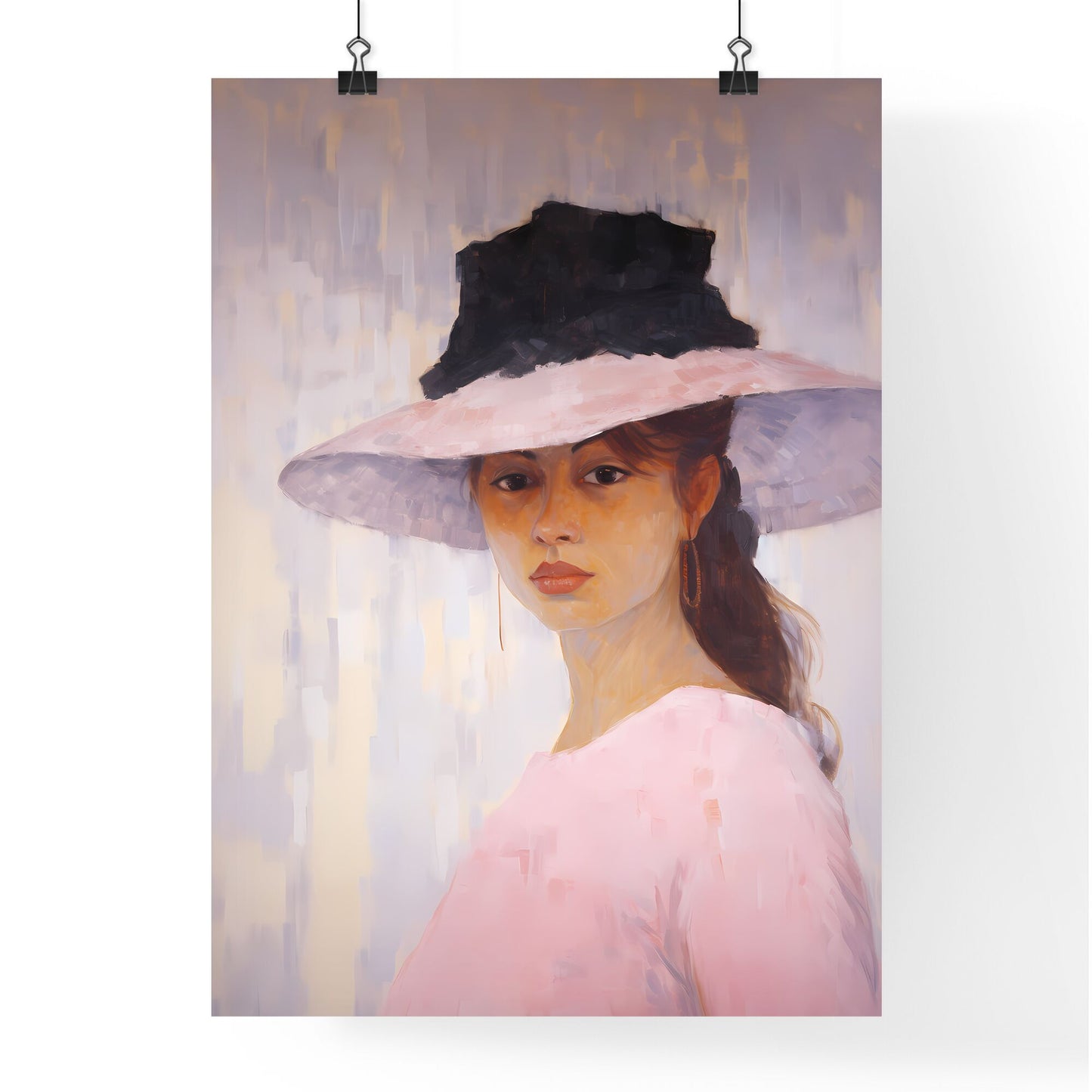 Painting Of A Woman Wearing A Hat Art Print Default Title