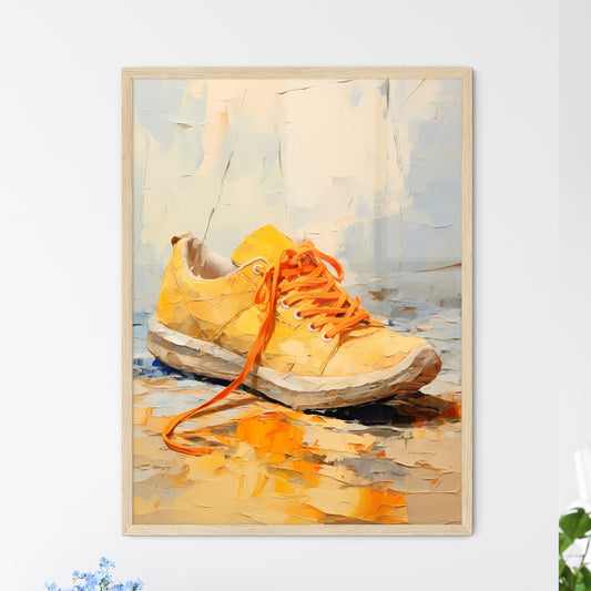 Yellow Shoe With Orange Laces Art Print Default Title