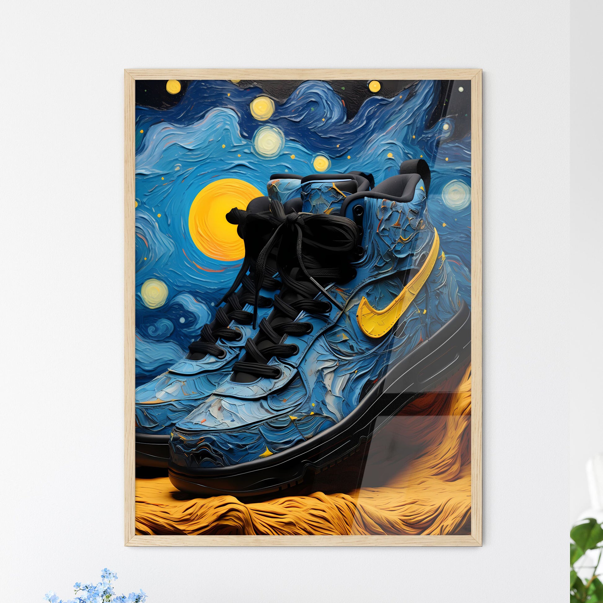 Pair Of Blue And Yellow Shoes Art Print Default Title