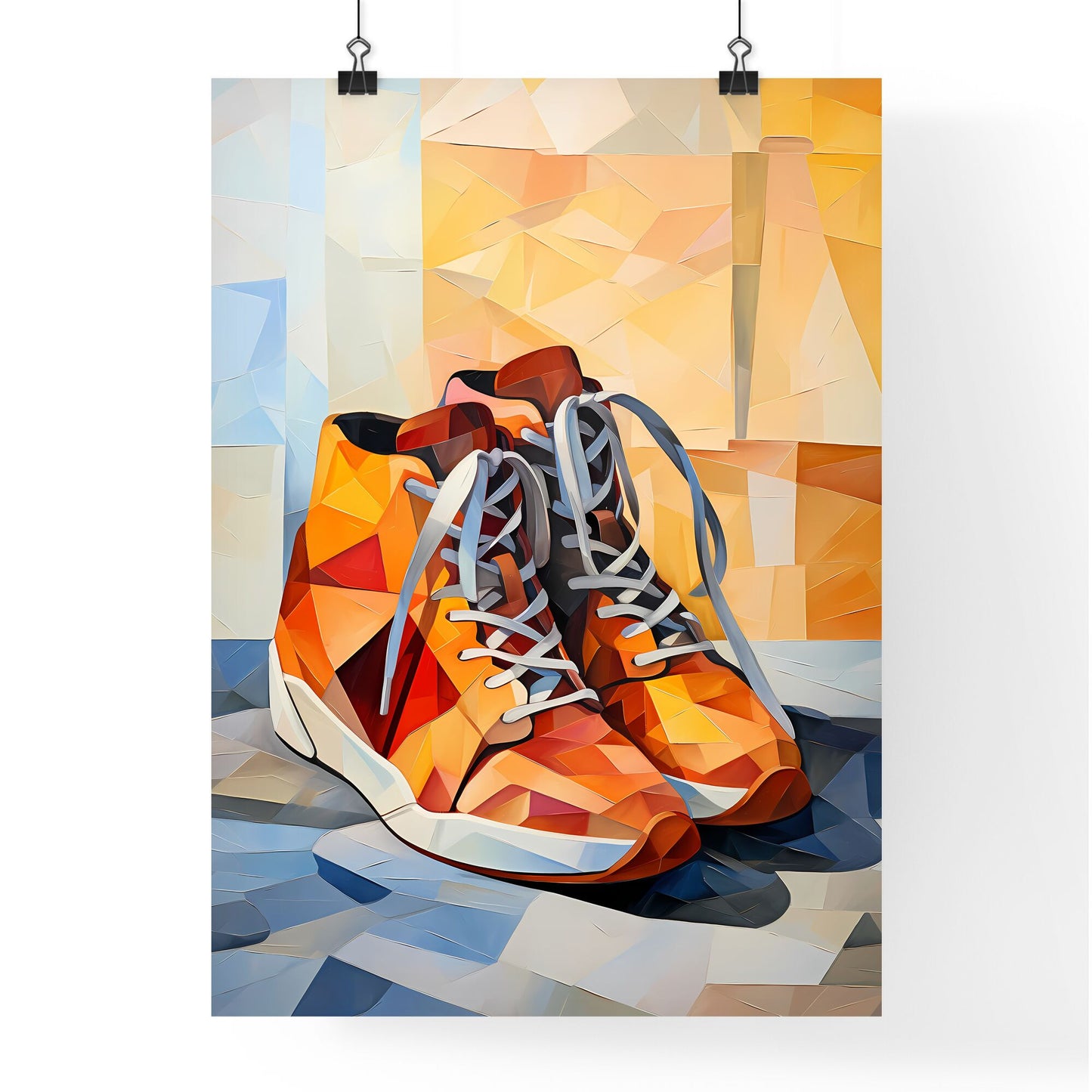 Pair Of Orange Shoes Art Print Default Title