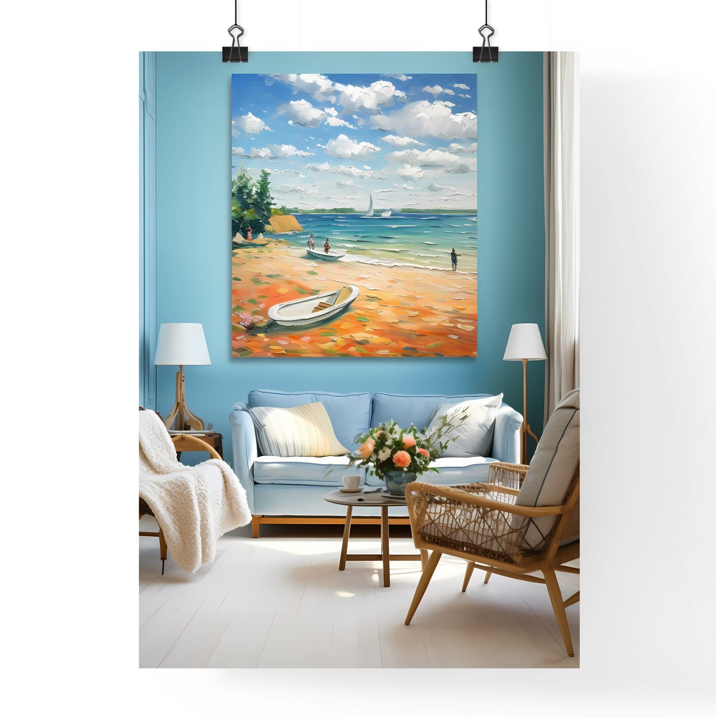 Painting On A Wall Above A Couch Art Print Default Title