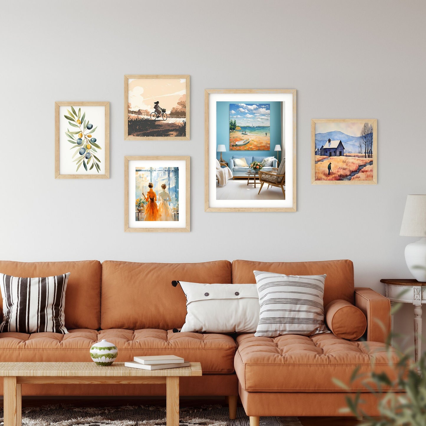 Painting On A Wall Above A Couch Art Print Default Title