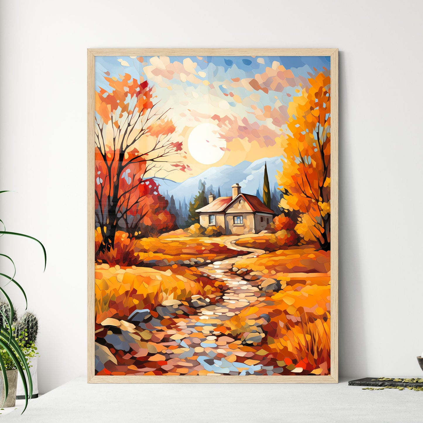 Painting Of A House In A Forest Art Print Default Title