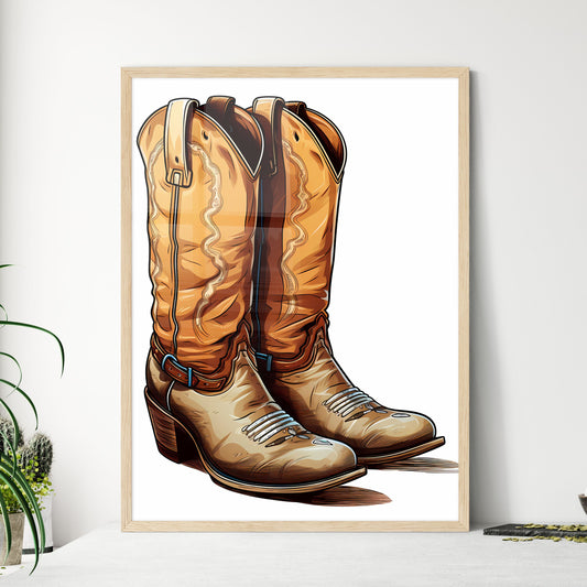 Pair Of Cowboy Boots Art Print Default Title